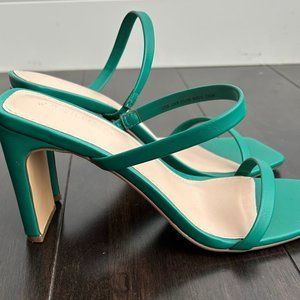 The Drop Women's Avery Square Toe Two Strap High Heeled Sandal